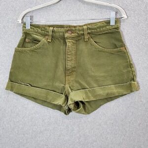 VINTAGE Levi's 550 Orange Tab Women Shorts 31 Green 90s Made In USA Inseam 2"